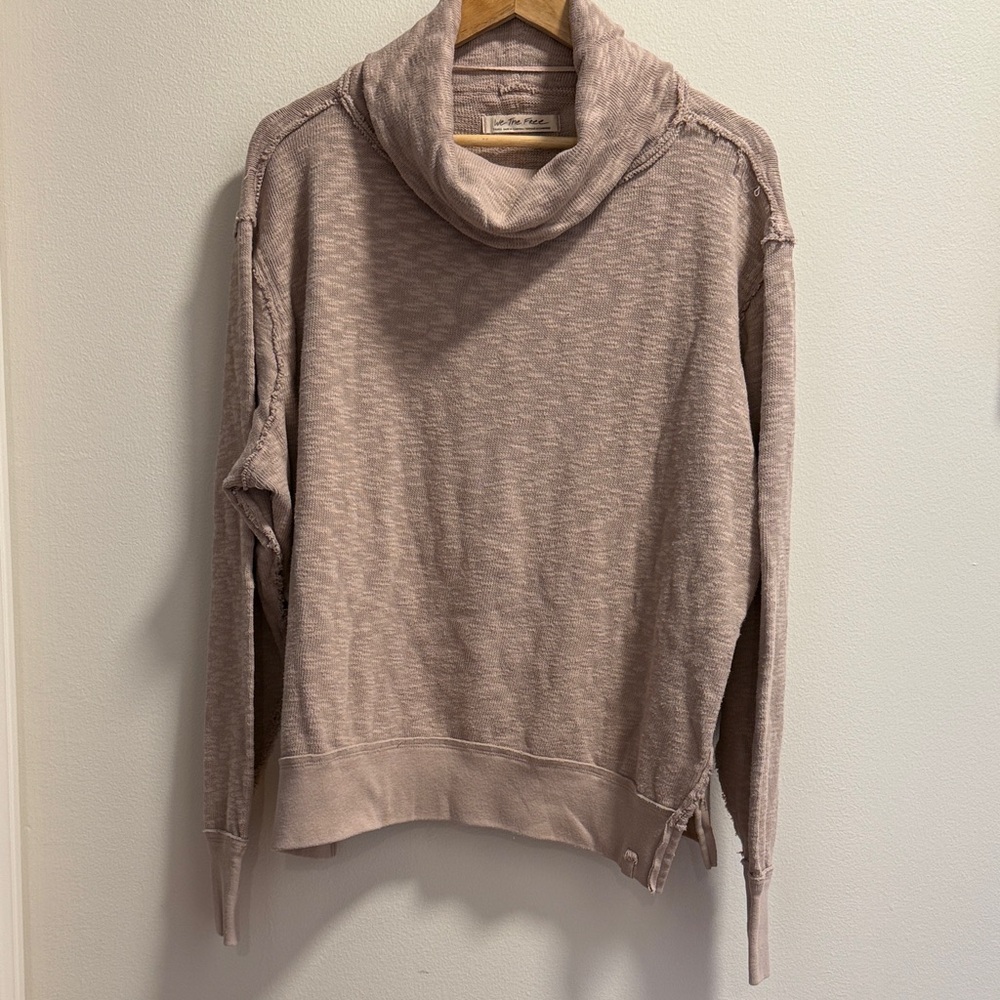 We The Free Dusty Rose Cowl-Neck Sweater